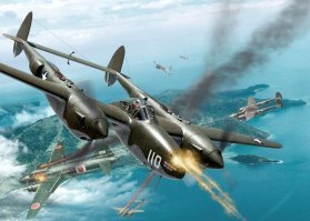 Лайтнинг красивый, сцуко. Всю ВМВ  продержался на конвеере. Головняк механиков, т.к. левый и правый движки были разного вращения и, соответственно, не заменяемыми. Наши их просили по ленд-лизу. Янки отказали, ибо самим нужен... Плюс еще целая батарея в морде