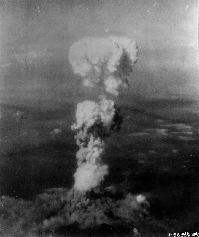 и погнали по экспозиции

5-1 Development and Use of the Atomic Bomb

Фото
Mushroom cloud after the atomic bombing 
August 6, 1945
Courtesy of U.S. National Archives and Records Administration 

 
In June 1942, the United States launched a top-secret A-bomb development program that later came to be known as the Manhattan Project.

As development proceeded, the United States began exploring the use of the bomb against Japan. Target cities were selected on the basis of size and other factors, including topography that would increase blast damage. The United States believed that ending the war with an atomic bombing would help prevent the Soviet Union from extending its sphere of influence. It would also help the U.S. government justify to the American people the tremendous cost of atomic bomb development.

After conducting a test in July 1945, the United States dropped the world’s first combat atomic bomb on Hiroshima at 8:15 AM on August 6, 1945. Three days later, at 11:02 AM on August 9, the second atomic bomb detonated over Nagasaki.
----
Вот тебе и разработку вспомнили 
и дату и время когда сбросили бомбы