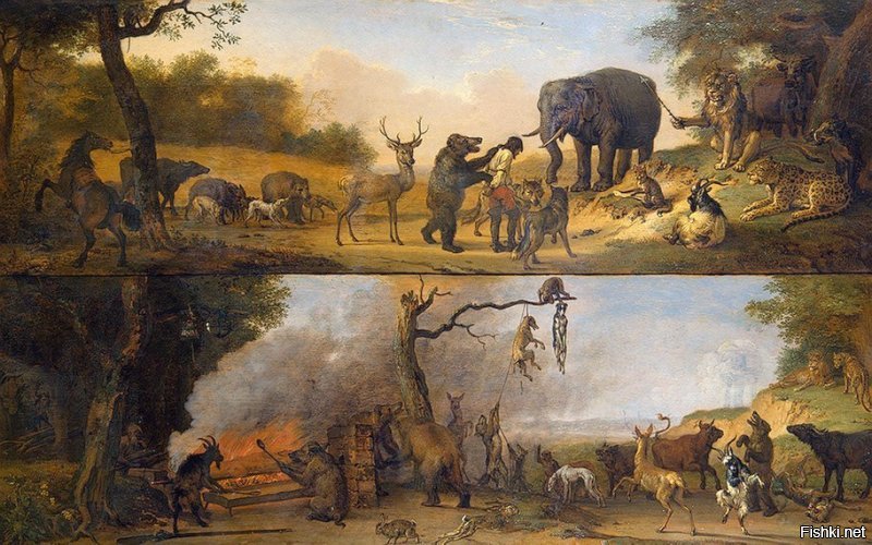 Паулюс Поттер. "Наказание охотника". 1647 г., "Эрмитаж".