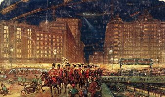 художники не ошиблись. 
Лубянская площадь 1914 - как планировалось 
Лубянская площадь 2019 - как стало