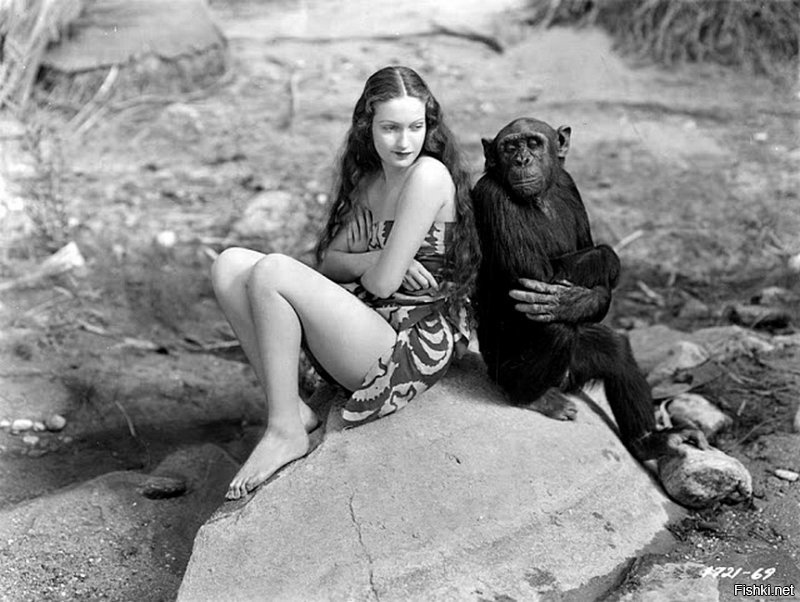 Дороти Ламур и шимпанзе Джиггс