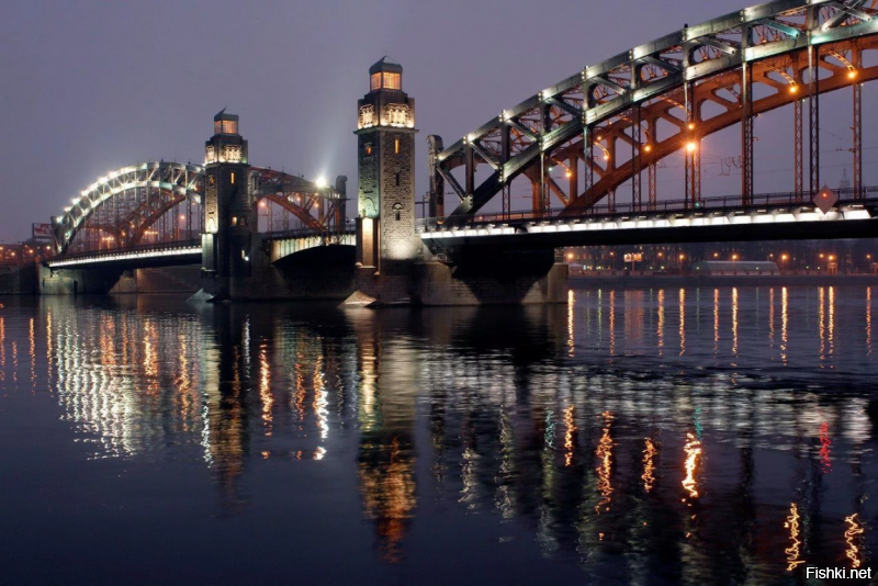 Большеохтинский мост, или мост Петра Великого, СПб.