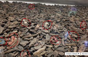 Можете в меня тоже кидать тапками....
Я тоже из тех кто отрицает холокост...
Я бы привел очень много фактов на которые мне бы не ответили...
Просто нас научили в ЭТО верить... БЫЛО и всё тут...
Почитайте Дэ вида Э рнеста Дюка....просто почитайте...! После него я СОВЕРШЕННО по другому на это стал смотреть...
Он не пишет что этого не было..., он просто задаёт вопросы, на которые те кто верит в холокост ответить не могут...
Нас просто НАУЧИЛИ верить в ЭТО...
Я был в Освенциме... и знаете что меня поразило... это кипы вещей узников сваленные горой...
Очки например...целая куча...но почему то 5-8 разновидностей и всё... В тысячах очков и все одинаковы...
Обувь тоже... старые обшарпанные ботинки а между ними цветастые. чуть ли не новые туфли... время как то по разному работает? Причём в общей куче то там, то там одинакова вида обувь...
Не знаю...Но я в Холокост не верю... 
Да умирали, убивали, по болезни там или как, но чтоб целеноправленно вагонами в газовую камеру, не верю...
Всегда выслушивайте два противоположных мнения, а потом делайте выводы!

Пару фото на вскидку...