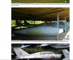Чушь не городите.
Вот и автоперевод с британского сайта:
-"DH 112 Venom, на фото, является британским послевоенным одномоторным реактивным самолетом и использовался Королевскими ВВС во время Суэцкого кризиса."
Как Вам это?