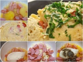 Не. В крушку крошим мякиш, солим, перчим, заливаем яйцом, перемешиваем, на 3 мин. в микроволновку.
По-желанию, можно еще туда каких-нидь колбасок-сосисек или сыром посыпать.
Готово :)