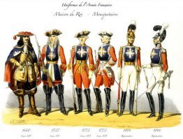1.Лейб-гвардеец Людовика XIV, 1685 год
 2. эволюция формы 
3. Дартаньян на пенсии