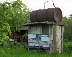 Наконец-то есть чем бочку для душа на даче покрасить!