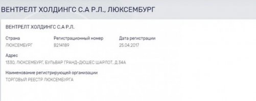 Россияне платят за воду, а деньги уходят в Люксембург, который является владельцем Росводоканала.
Компания ВЕНТРЕЛТ ХОЛДИНГС С.А Р.Л. (Люксембург - является учредителем ООО "УК Росводоканал". Доля 100%)