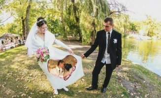 Я считаю это фото шедевральным)) Ни кто из друзей и родни жениху не смог объяснить что рубашку необходимо заправлять в брюки???))