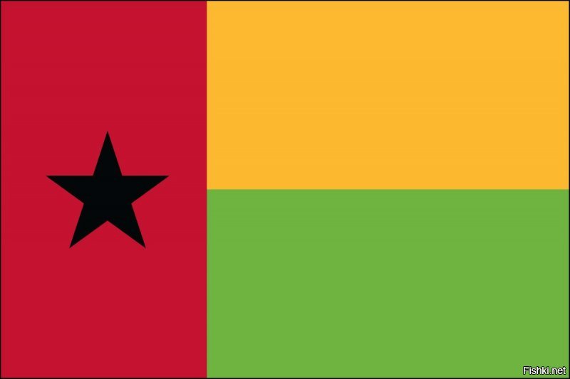Ну, а Мы теперь знаем, что ты не просто глупый, но ещё и слепой

Хоть бы в Гугл залез посмотреть, о чем пишешь... Флаг Гвинея-Бисау привожу ниже: