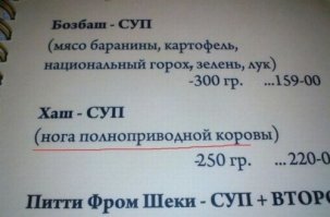 Ожидание vs реальность: как не надо делать меню в ресторане