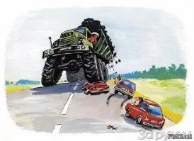 ВРЕДНЫЕ СОВЕТЫ БЫВАЛЫХ

Сергей МИШИН
подражание Григорию ОСТЕРУ
ВОДИТЕЛЮ ГРУЗОВИКА
Если едешь ты на КрАЗе
Двухполосною дорогой,
То сместись чуть-чуть левее
И езжай по осевой.
Пусть трепещут легковушки,
Пусть они тебя боятся!
Ты главнее на дороге  
У тебя же грузовик!