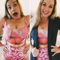 сиськи у нее ничего,а так да акулы оценят,прям в тихий океан ныряй)