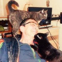 Наши настолько социальные, что покоя от них нет вообще - постоянно на плечах, на коленях, всегда рядом. Ещё попробуй сделать фото без них - почти всегда в кадр попадают :)