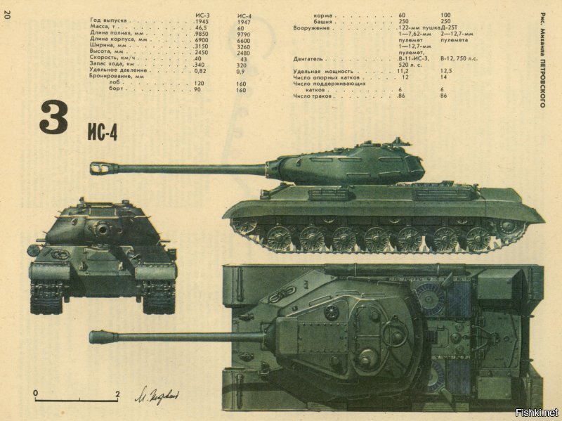 Был еще тяжелый (60 тонн) ИС-4, выпускавшийся с 1947 по 1949 год.