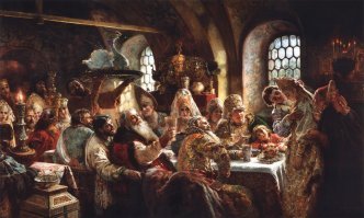 «Домострой» (ок.1550). «А с Петрова дня в мясоед к столу подают: лебедей, потрох лебяжий, журавлей, цапель, уток…».
....
лебеди считались изысканным блюдом. Их подавали «под зваром с топешниками», т.е. нарезанными ломтиками калача, опущенными в растопленное сливочное масло. Потроха лебяжьи подавались под «медвяным взваром», порой вместе с вареной говядиной или в пирогах."