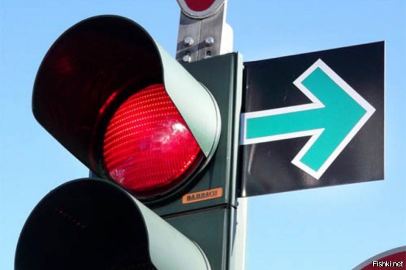 На Украина вроде разрешен поворот на право, на красный, если на светофоре вот такой знак есть.