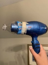 На 20 секунд эта насадка, потом эффект термоусадки будет.