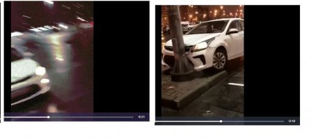 видео монтаж или склейка двух сюжетов..... смотрите внимательно.... машина точно едет на оператора, съемка останавливается буквально в метре от него, двусекундный отвод в сторону и машина уже в 1,5 метрах слева, как будто бы ехала не на оператора, в прямо в столб.  не может быть такой маневр машиной.
