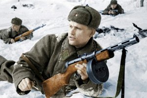 На этом фото Дегтярёвский 7,62-мм ППД образца 34/38 года