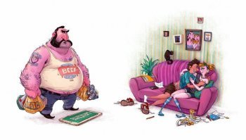 Необычные иллюстрации-карикатуры  с черным юморком