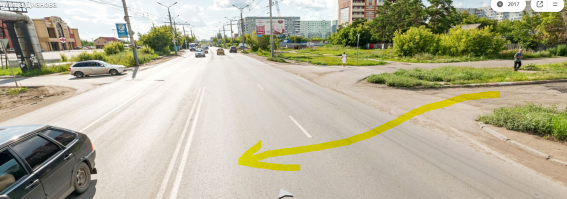 Судя по картам едет через две сплошных.