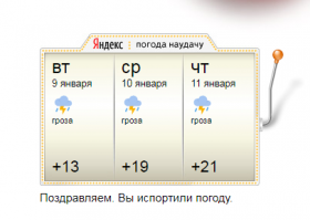 И ничего не переборщили. В Яндексе можно было уже давно погоду заказывать!