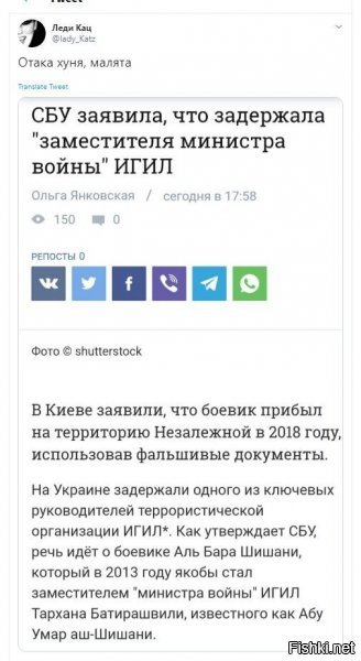 я конечно всё понимаю, когда пендосы рвут очко, чтобы примазаться к победе над игил (как в свое время и над гитлером). но то что еще и укра под шумок лезет - это джек пот :)