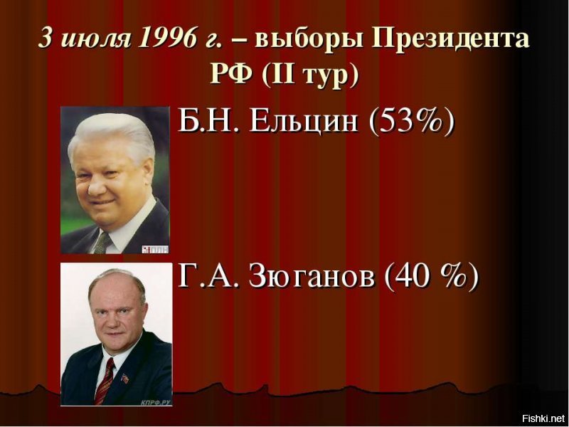 С одной не понимаю,- как можно выбрать человека который будет руководить твоей страной,ближайшие 5 лет,- лишь бы насолить бывшему президенту,,- с другой стороны, вспоминаю как ходил голосовать, либо за Ельцина,либо за Зюганова..