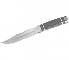 у меня вот такой... похож на этот, только без гарды. хотя такие же как мой есть и с гардой, их продают по разрешению. Я часто хожу в лес и предгорье... походы, тихая охота... без него как без рук! До этого был шкуросьем, удобный но с тонким лезвием... сломался. Купил sog, уже лет 8 ему.