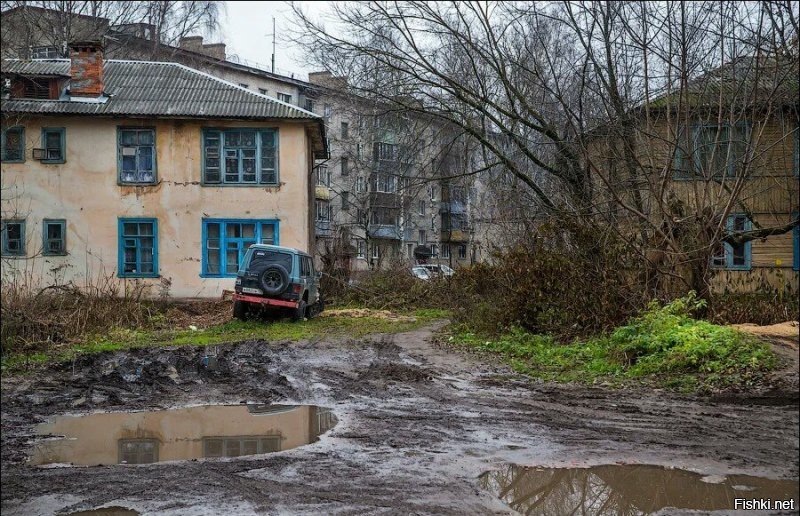 Ну да, стране же некуда больше деньги девать как за миллионы ель покупать.

Я этой осенью ездил  в гости к своему сослуживцу в Щёлково, это 20км от Москвы. 

Посмотри как там люди живут! 
В этих домах реально живут люди! 

Щёлково 20км от Москвы.