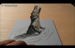 рисунок вырезают и создаётся такая иллюзия под определенным углом.