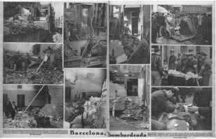 А ви, батенька не слышали про Гражданскую войну в Испании 1939-39 годов? Жаль ... И да Барселону бомбили и довольно таки не хило ...