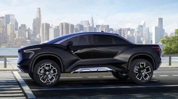 Помню в детстве, в деревне, плескались в таких жестяных корытах. За день вода в них нагревалась и вечером был кайф.
А по факту, надо было срочно замазать катастрофу с ракетой и не придумали ничего лучшего, чем устроить презентацию "футуристического" пикапа, который планировался аж на 21 год и выглядел совсем по другому.