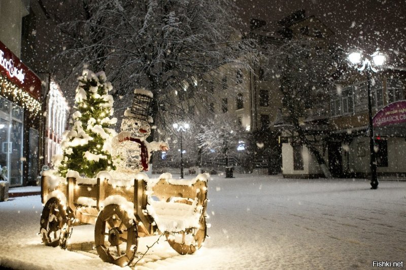 Таки у нас не Лондон и рановато пока наряжаться, но вот несколько фоток прошлого украшательства нашего городка и одна (первая) совсем свежая-так выглядит у нас пирс. Ну и самое главное наше украшение))) Котик сидит на лампе подсветки здания.