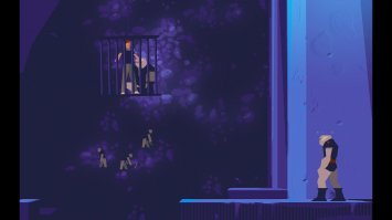 Больше похоже описание на Another World, а не на Flash Back.

Хоть это и не самое начало...
Вот клетка и лев (или огромная собака)