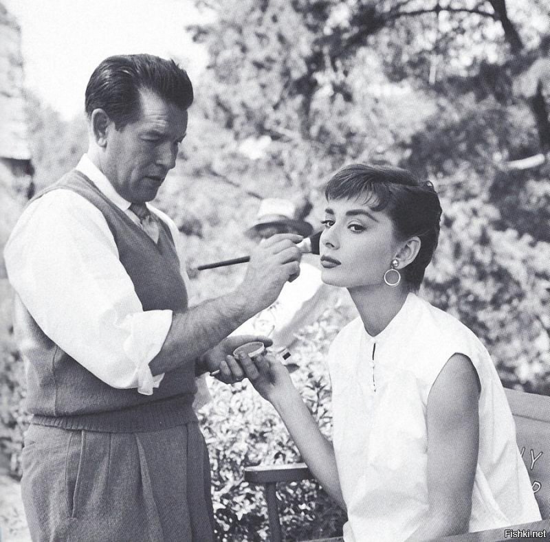 Одри Хепберн на съемках «Сабрины», 1954 год