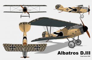 Причем тут Фоккер? Albatros D.III никокого отношения к фирме Фоккер не имеет! Из вики - Разработчик Albatros Flugzeugwerke, Главный конструктор Роберт Телен, Эксплуатанты 
  Имперские военно-воздушные силы Германии
  Военно-воздушные силы Австро-Венгрии