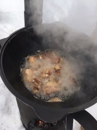 Точно такой же рецепт как и для свиных рёбрышек. Кстати, на днях приготовил.