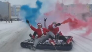 В Петропавловске любители покататься не ограничились ватрушками: