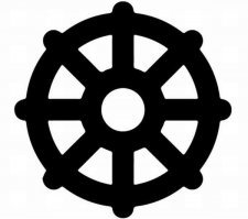 Где буддистское  колесо закона?