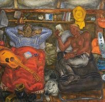 А сейчас два мужика в пижамах в одной квартире делят кота