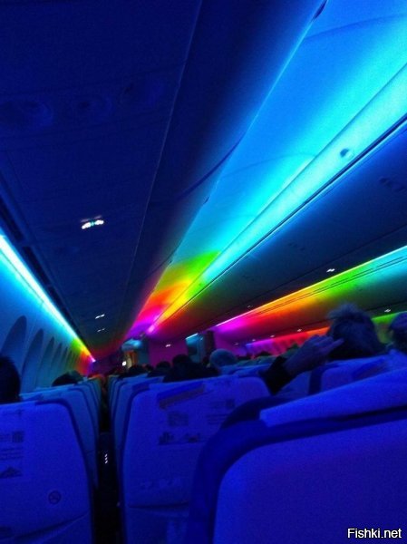 Подсветка в самолете как бы намекает - вы в гейропе!