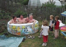 По логике, дети должны пить  водку и есть шашлык.