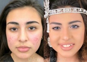 Тут больше фильтров инстаграмма и фотошопов. В реале тонны штукатурки хорошо смотрятся только со сцены.

А этой ещё и глаза перекрасил? Мастер!