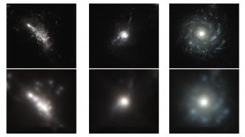 Тоже стало интересно, полез гуглить. Просто черно-белые в основном, а потом цветовые каналы накладывают.

Фото галактики Сомбреро (справа), скомбинированное из снимков телескопов «Спитцер» (слева) и «Хаббл» (по центру)