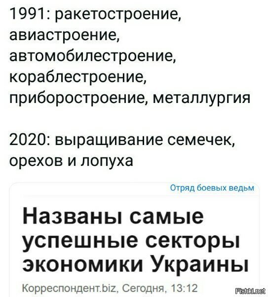 забыли успешнейший сектор указать: выращивание мудаков ряженых в нациков, которые кроме суржика ничо не знают...