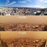 Буря ,бурей но Концерт карнавальный вчера в Санта Крузе  прошёл. Сегодня уже небо чистое ,да и вчера гуляли без масок. Вот с самолётами беда была. Московский рейс на Тенерифе вчера прилетел,но так и не смог сесть -улетел обратно.Сегодня авиа движение уже восстанавливается. На севере острова было много пожаров и муниципальные власти были вынуждены обесточить уличные линии электропередач. Но народ не унывал. Социальные сети были полны комиксов про калиму и связанный с ними калапс. 
Да явление не очень приятное, но это не часто и 360 солнечных дней в году всё компенсируют.