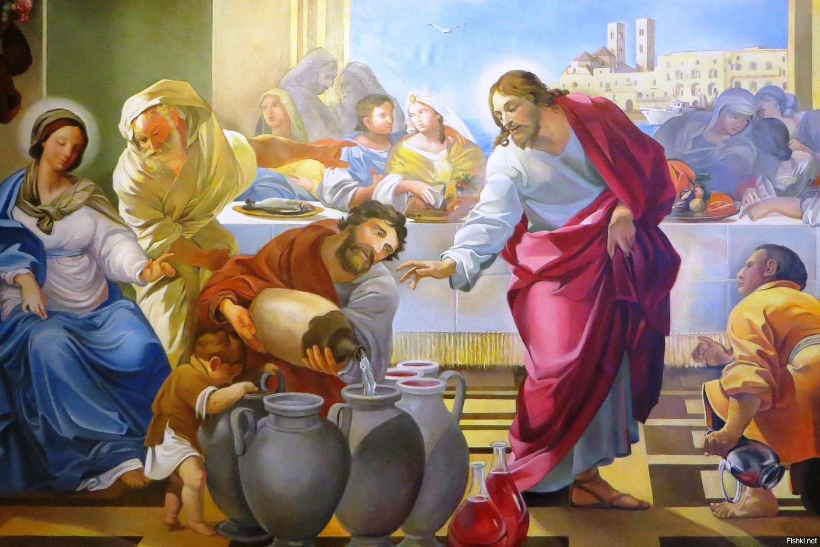 Иисус превращает воду в вино. Первое чудо Христа в Кане Галилейской. Иисуса Христа в Кане Галилейской. Христос в Кане Галилейской. Кана Галилейская чудо Иисуса.