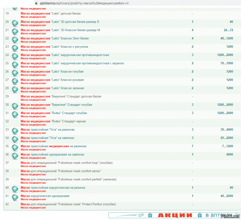 Первый раз вижу этот сайт. Не думаю, что он предоставляет ИСЧЕРПЫВАЮЩУЮ информацию по Москве.
Гораздо надёжнее проверять товары на таком мегамаркетплейсе, как Яндекс.Маркет.
В любом случае, даже этот сайт, даёт  на 9 марта 3:53 не меньше 42 аптек, где можно купить маски. Я сделал запрос "маска медицинская". От 7 рублей начиная, но в основном по 20 рублей в цене.

А на Я.Маркете респираторы можете посмотреть:
